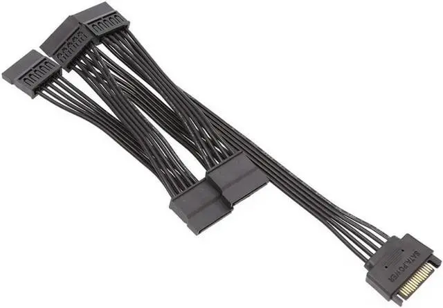 Alt view image 2 of 3 - 15 Pin SATA Power Extension Hard Drive Cable 1 Male To 5 Female Splitter Adapter Hard Disk Expansion Cable (60CM)