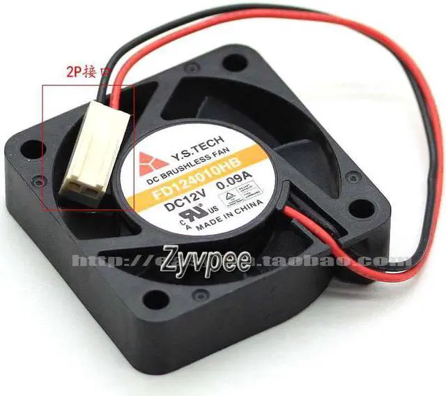 Alt view image 2 of 4 - 40MM Case Cooling FD124010HB 4010 12V 0.09A 2 Wires 2 Pins CPU Balls Bearing Fan 40*10mm