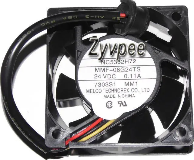 Main image of Melco 6CM NC5332H72 MMF-06G24TS MM1 24V 0.11A 3 Wires 3 pins case fan 6cm ABB PLC fan