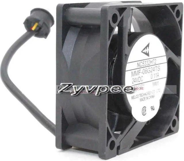 Alt view image 4 of 7 - Melco 6CM NC5332H72 MMF-06G24TS MM1 24V 0.11A 3 Wires 3 pins case fan 6cm ABB PLC fan