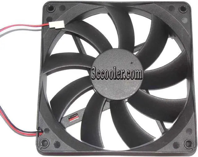 Alt view image 4 of 5 - Coolmax 135*25mm 13525H12B DC12V 0.4A Ball Bearing 2 wires 2 pins 13.5cm case fan