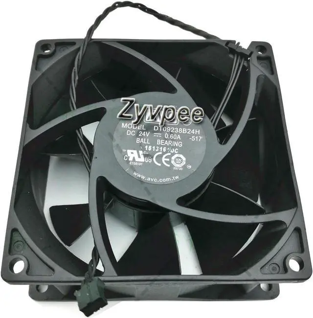 Main image of AVC 92*38mm DT09238B24H DC24V 0.6A 3 wires 3 pins 9CM case fan for inverter IPC