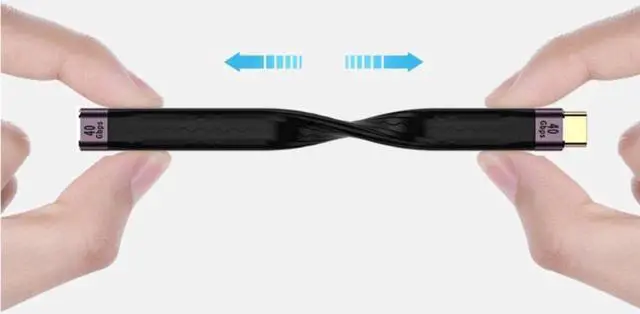 Alt view image 3 of 3 - Type C Female to Type C Male Cable 40gbps Short Type C Sync Data Charger Cable