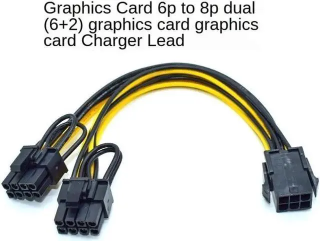 Main image of 6-pin PCI Express To 2 X PCIE 8 (6+2) Pin Dual 8 Pin Motherboard Graphics Video Card PCI GPU VGA Splitter Hub Power Cable Cord