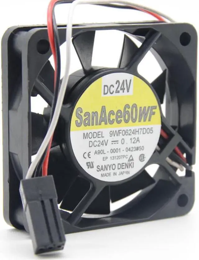 Alt view image 4 of 5 - 60MM Fanuc Cooling 9WF0624H7D05 9WF0624H7D03 A90L-0001 24V 0.12A 3 Wires Converter Case Fan 60*15mm San Ace 60WF
