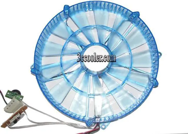 Alt view image 3 of 5 - Power Cooler 220*30mm PS223012M 12V 0.4A With Blue LED Computer Case Fan