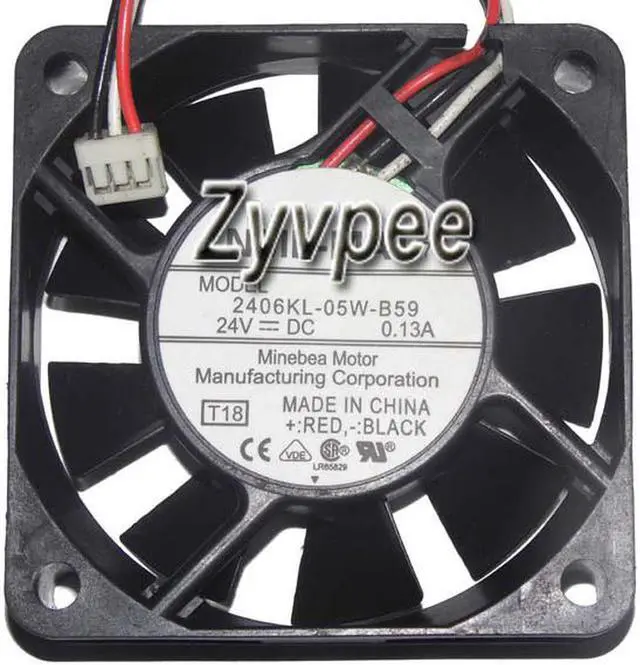 Alt view image 3 of 3 - 6CM 6015 T18 DC24V 0.13A 3 Wires 3 Pins 6CM CPU Cooling Fan