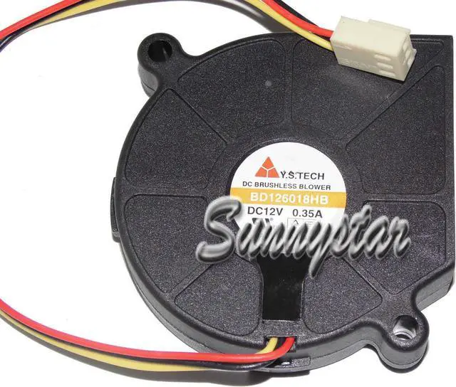 Alt view image 2 of 2 - Original Y.S.TECH 6CM 60*18MM BD126018HB DC 12V 0.35A 3 Wires 3 Pins Blower 3324SR Cooling Fan