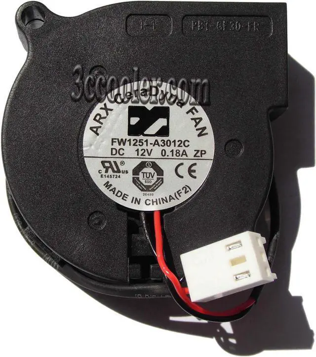 Main image of ARX FW1251-A3012C 12V 0.18A 2 wires 2 pins blower cpu server cooling fan