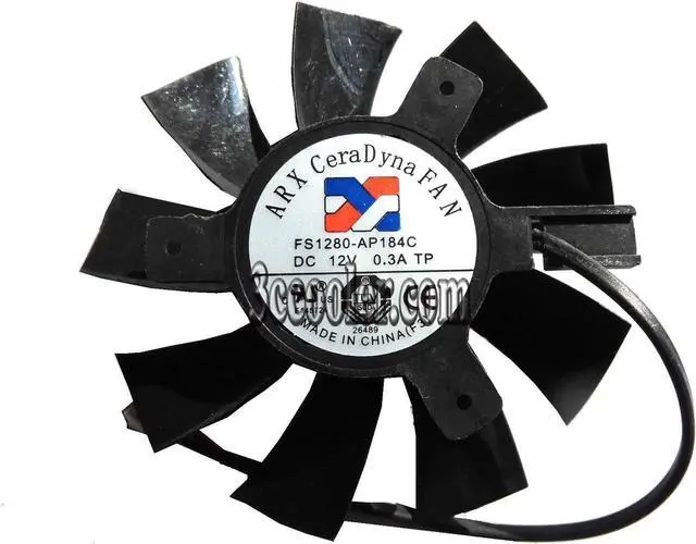 Main image of ARX FS1280-AP184C 12V 0.3A 2 wires 2pin black 9 blades vga fan graphics card cooler