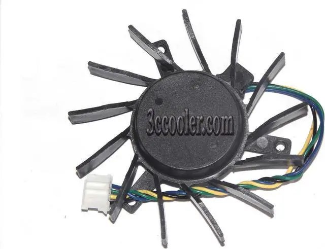 Alt view image 2 of 2 - EVERFLOW T127010BH DY06010MMBPB 12V 0.25A 4 wires 4 pins black frameless vga fan graphics card cooler