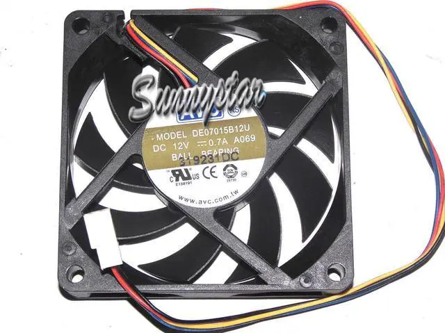 Main image of NEW AVC 70*15MM 7CM DE07015B12U A069 12V 0.70A 4 Wires PWM 4 Pins Ball bearing Case fan