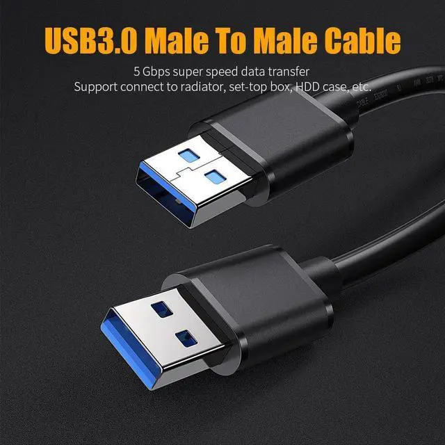 Alt view image 4 of 7 - USB to USB Cable [1.6Ft, 3-Pack] - USB 3.0 Cable USB A to USB A USB Male to Male Double End USB to USB Cord Compatible with Hard Drive Enclosures, DVD Player, Laptop Cooler and More