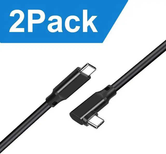 Main image of 20Gbps USB C to USB C Right Angle Cable (1.6ft 2Pack), C to C Type 5A 100W Fast Charging Cable USB C Charger Cable, 4K@60Hz USBC Cable for MacBook, iPad Pro Air, Samsung, SSD,Hard Drives