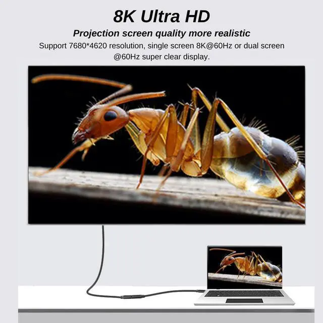 Alt view image 2 of 7 - 1.5ft Braided USB C to USB C USB4 Cable: 40 Gbps Data Transfer + 8K HD Display + 240W Fast Charging USB4.0 C to C Cable for Laptop, Hub, Docking, SSD, Samsung, MacBook etc