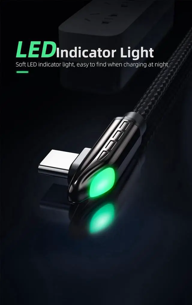 Alt view image 5 of 7 - USB C to USB C Cable (1-Pack, 3.3ft), 66W 6A USB C Cable Right Angle 90 Degree, Type C Charger Cable Fast Charging for MacBook Pro, iPad Pro Air Mini, Samsung Galaxy S23/22/Z Fold/Z Flip, Pixel