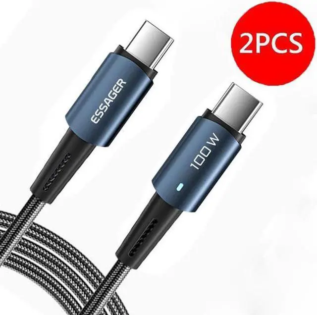 Main image of USB C Cable 100W 2-Pack 3.3FT Compatible with MacBook Pro 2022, iPad Pro 2022, iPad Air 5, Galaxy S22 Ultra, Pixel, PS5, Switch, etc.