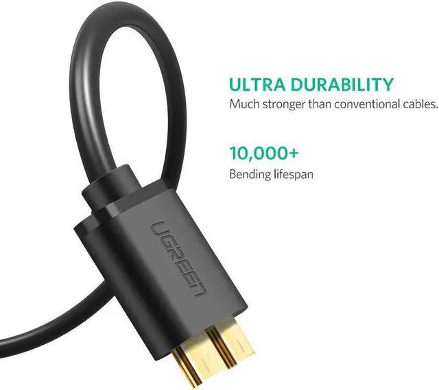 Alt view image 3 of 7 - USB 3.0 Micro Cable, USB 3.0 A to Micro B Cord, Compatible External Hard Drive, HD Camera, Charging Samsung Galaxy S5, Note 3/N9000 (1.5ft, 0.5maters)