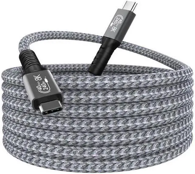 Main image of USB 4.0 240W Fast Charging 40Gbps Data Type-C Cable - Thunderbolt 3/4 Compatible, 8K@60Hz Video, Dual 4K Video - for All USB-C Devices, Hub, eGPU, Gaming PC (1.5ft)