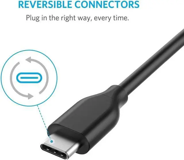 Alt view image 7 of 7 - Powerline USB-C to USB 3.0 Cable (3ft) with 56k Ohm Pull-up Resistor for USB Type-C Devices Including Samsung Galaxy S8, S8+, MacBook, Google Pixel, Nexus 6P, LG V20 G5, HTC 10 and More