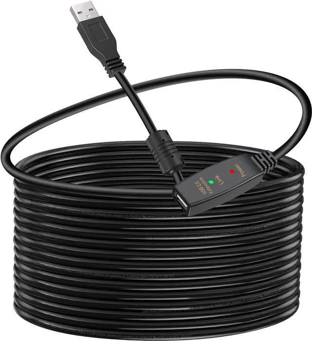 Main image of USB 3.0 Active Extension Cable 16 Feet with 5V Power Cable, USB 3.0 Extender Male to Female Cord with Built-in Signal Booster Chips for Xbox, PS4, USB Printer, Mouse, Keyboard, etc
