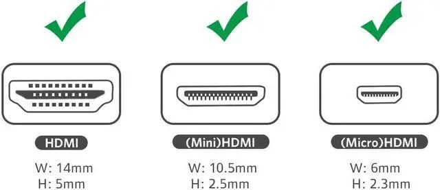 Alt view image 3 of 6 - HDMI Adapter 2 In 1 Mini HDMI and Micro HDMI Male to HDMI Female Supports 3D 4K 60Hz 1080P HDMI Coupler Gold plated HDMI Cable Connector