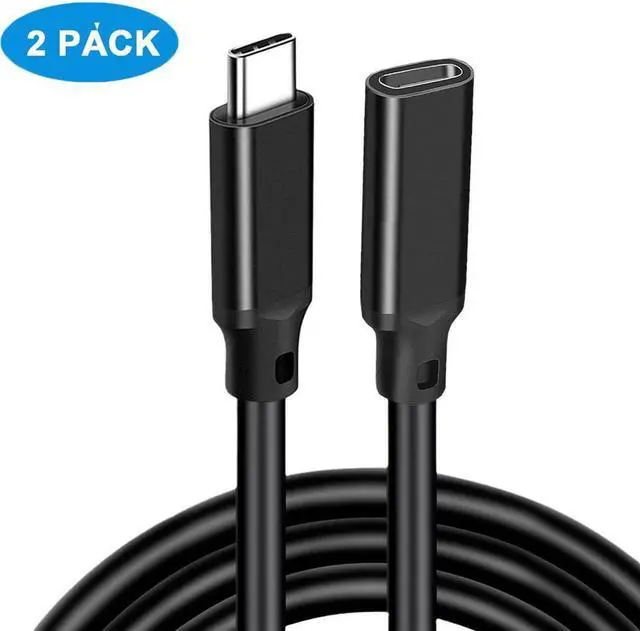 Main image of USB C Extension Cable 100W 1.6FT 2 Pack, USB C Type C 3.2 Gen 2 Male to Female Cord 10Gbps Data Transfer USB C 3.1 Type C 20V/5A Fast Charging Cable, 4K@60Hz Video Monitor Extender Cord