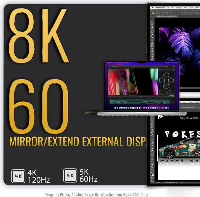 Alt view image 7 of 7 - Braided USB4 Cable Compatible with Thunderbolt 4, 240W USB C to USB C Cable, Support 8K Display 40Gbps Data Sync for Thunderbolt 4/3, all USB-C Devices [1.6FT]