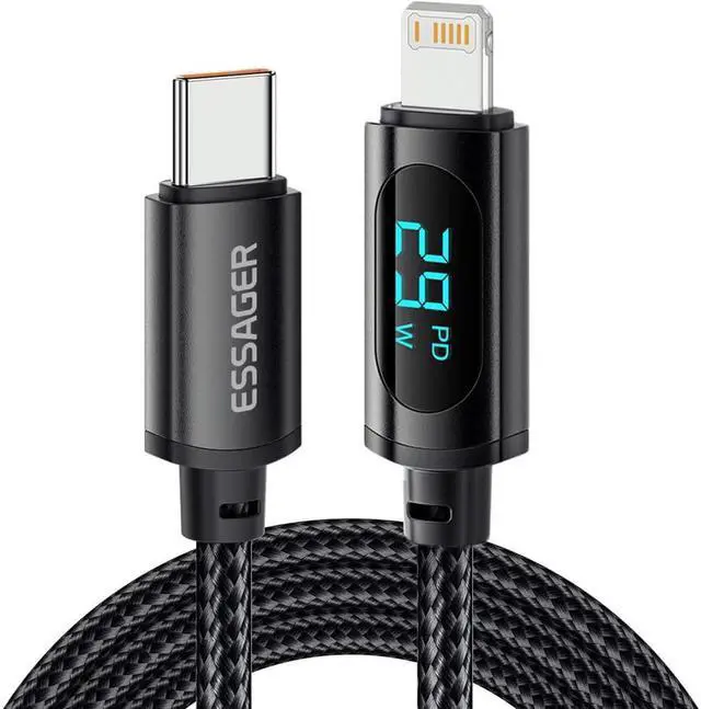 Main image of USB C to Lightning Cable with LED Display- MFi Certification Lightning Cable Compatible with iPhone 14/14 Pro/14 Pro Max, iPhone 13/12/11/X/XR Series, iPad 9, AirPods Pro, and More [1 Pack 3.3FT]
