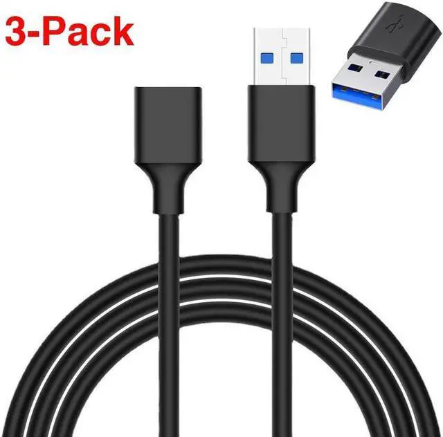 Main image of USB Extender USB Extension Cable, (2 Pack,1.6FT) USB 3.0 Extension Cable Male to Female, Fast Data Transfer Compatible USB Keyboard,Mouse,Flash Drive,Hard Drive