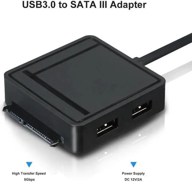 Alt view image 3 of 6 - 3 in 1 USB3.0 to SATA III Adapter TF/SD Card Reader USB Hub 2 Ports Converter for 2.5/3.5 HDD Hard Drive For Laptop PC Computer