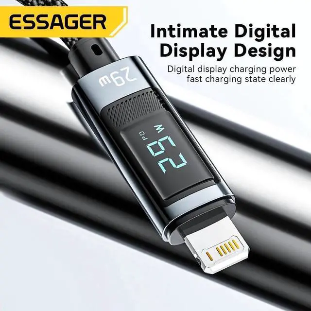 Alt view image 6 of 7 - [3.3ft, 1-pack] 14.5V/2A PD 29W USB C to Lightning Cable [Apple MFi Certified] Super Fast Charging, 480Mbps Data Nylon Braided for iPhone 14 13 12 11 Pro Max Mini XR XS 8 SE iPad