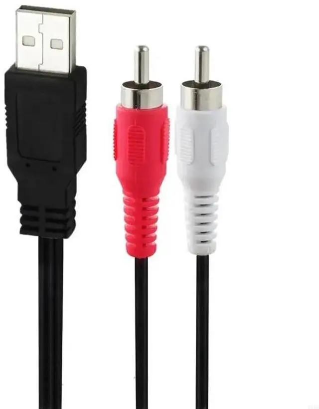 Alt view image 2 of 4 - 1PC 1.5m Dual RCA Male to USB Male A Composite Adapter Audio Video Data Extension Cable Cord For TV/PC