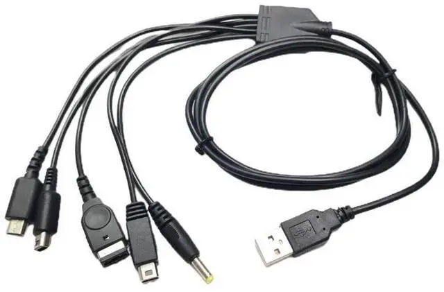 Alt view image 2 of 2 - 5 in 1 USB Charging Cable for 3DS XL NDS Lite NDSI LL WII U Charger for GBA for PSP 1000/ 2000 cable