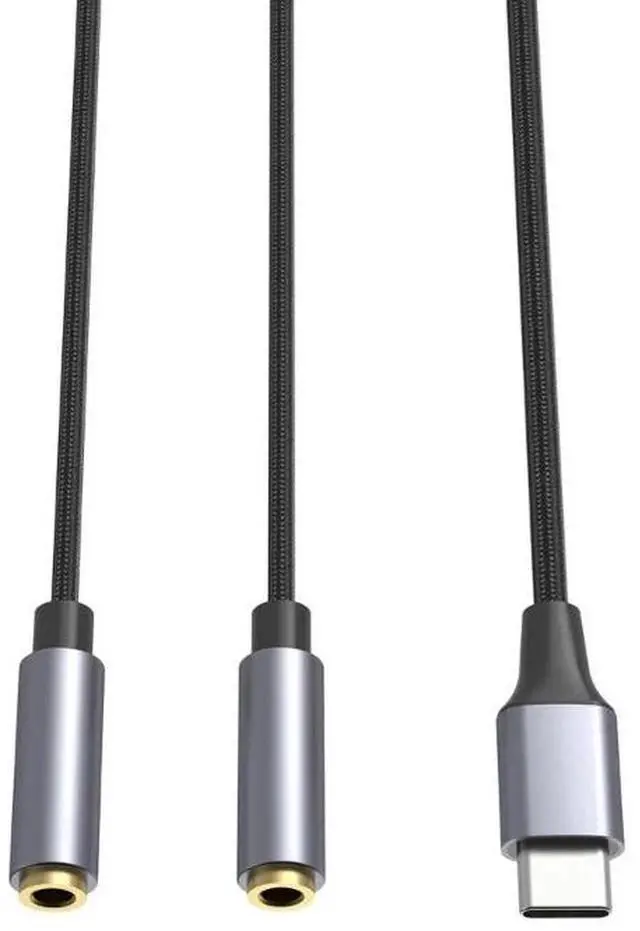 Alt view image 4 of 4 - Type C to Dual 3.5mm Jack AUX USB C Male to 3.5 Female Share Music Audio 2 Earphone Adapter Splitter Y Extender for Tablet Phone