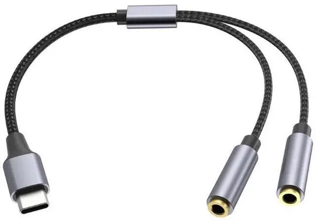 Main image of Type C to Dual 3.5mm Jack AUX USB C Male to 3.5 Female Share Music Audio 2 Earphone Adapter Splitter Y Extender for Tablet Phone