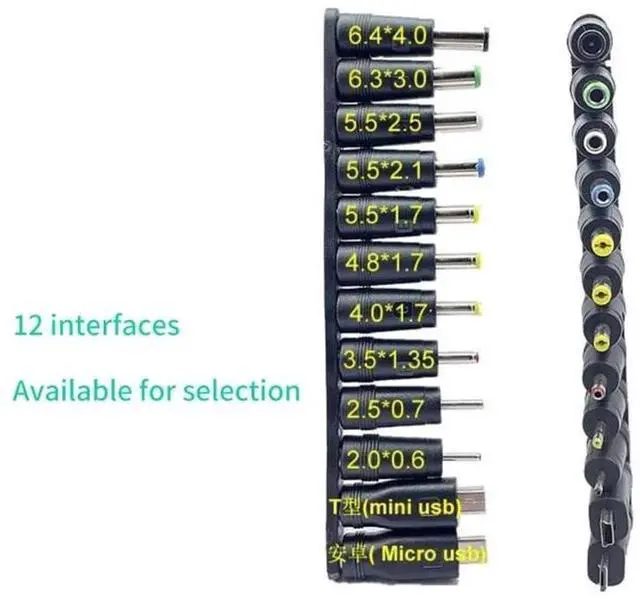 Alt view image 4 of 4 - Universal USB to 5V DC Power Cord Charging Cable 5.5x2.1mm Jack With 12 Interchangeable Plug Adapter Mini Micro USB