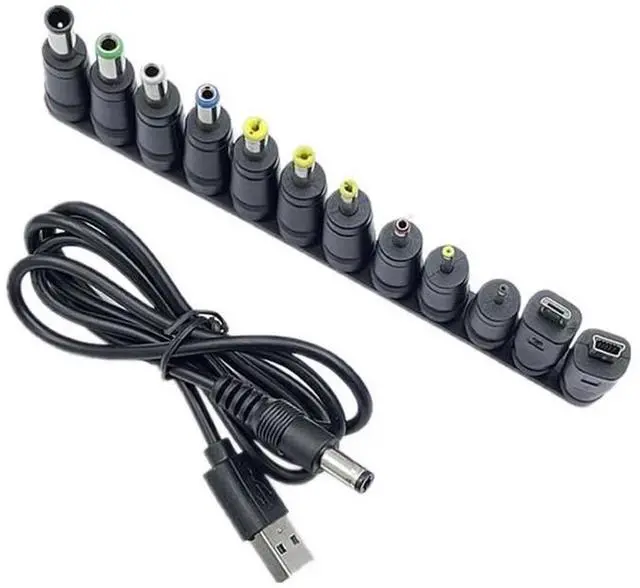 Alt view image 2 of 4 - Universal USB to 5V DC Power Cord Charging Cable 5.5x2.1mm Jack With 12 Interchangeable Plug Adapter Mini Micro USB