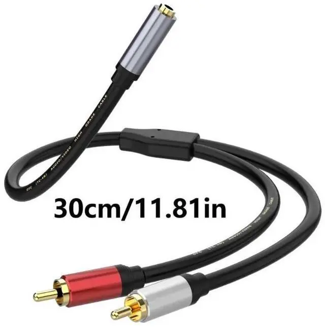 Main image of Stereo 3.5 RCA Y Cable 2RCA Male to 3.5mm Female AUX Jack Adapter Audio Cord for Computer MP3 Phone Speaker Home Theater DVD
