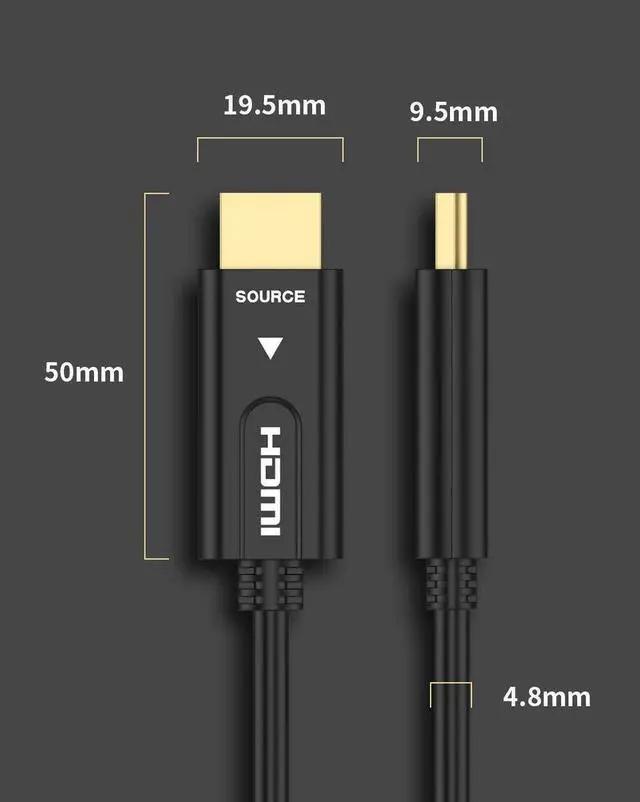 Alt view image 7 of 7 - Fiber HDMI Cable 4K HDR 60Hz, Fiber Optic HDMI 2.0b Cable, Support 18Gbps ARC,Dolby Vision, 3D,HDCP2.2,4:4:4 Switch and Projector, Roku, Slim and Flexible HDMI Fiber Optic Cable-(1M,3.3ft)