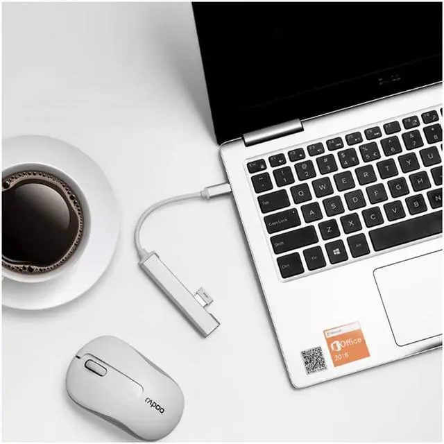 Alt view image 2 of 7 - USB C Hub 4 Ports USB3.0 to 4 X USB 3.0 Hub Adapter for MacBook, Mac Pro, Mac mini, iMac, Surface Pro, XPS, PC, Flash Drive, Mobile HDD-Gray