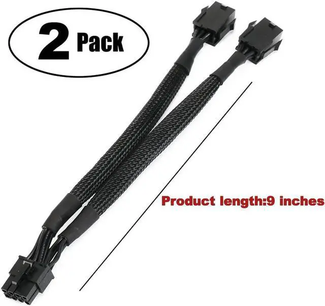 Alt view image 3 of 4 - Connectors A- standard PCIe 8 male; Connectors B - standard 2 x 6 pin female;
Cable allows use of older power supply with newer graphics cards ;
Converts two 6-pin PCIe power cables (power supply) int