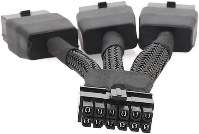 Alt view image 2 of 6 - PCIE 12VHPWR 12Pin Connector to 3x8Pin PCI-E GPU Power Adapter Cable for NVIDIA Ampere RTX 3060ti 3070 3080 3090