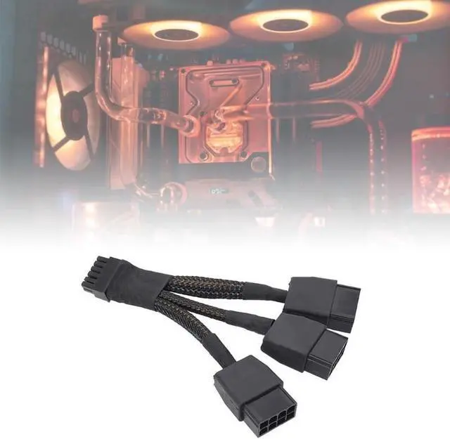 Alt view image 6 of 6 - PCIE 12VHPWR 12Pin Connector to 3x8Pin PCI-E GPU Power Adapter Cable for NVIDIA Ampere RTX 3060ti 3070 3080 3090