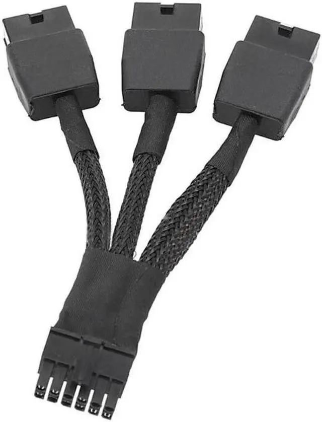 Alt view image 3 of 6 - PCIE 12VHPWR 12Pin Connector to 3x8Pin PCI-E GPU Power Adapter Cable for NVIDIA Ampere RTX 3060ti 3070 3080 3090