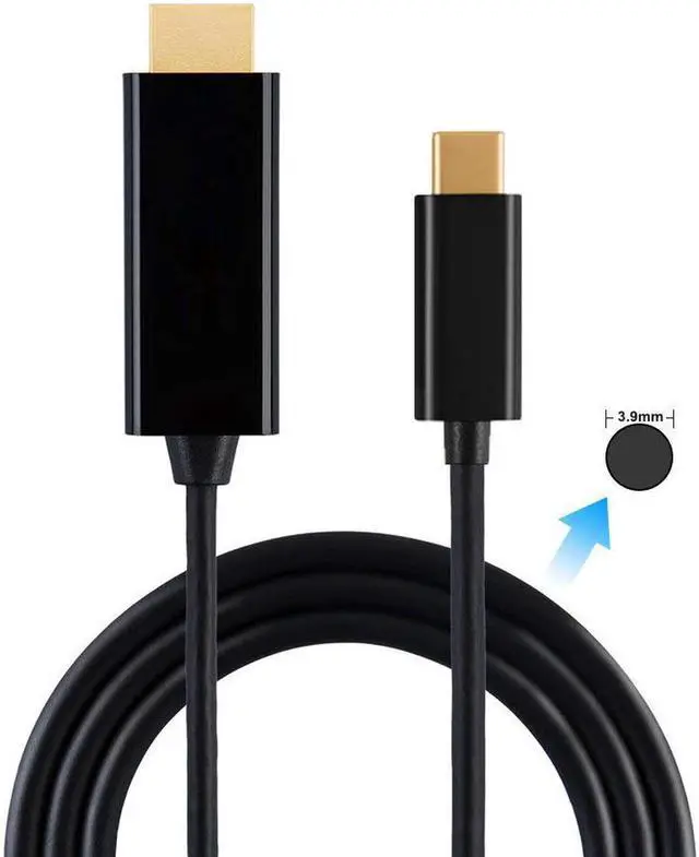Main image of USB C to HDMI Cable (4K/60Hz), USB Type C to HDMI Cable,Compatible with MacBook Pro 2019/2018, MacBook Air/iPad Pro/Mac Mini 2018, Dell XPS 15, Yoga 920, S9 / S10, 7ft/1.8M, Black