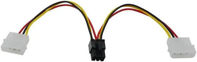 Alt view image 3 of 5 - 4 Pin Molex To 6 Pin PCI-E ATX PSU Power Adapter Graphics Video Card Power Converter Adapter Cable Connector Power Cables