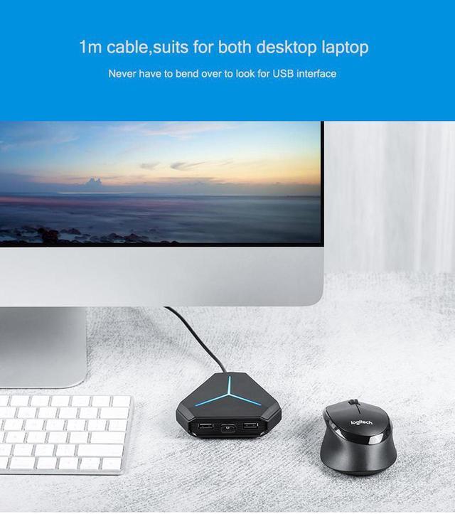 Alt view image 3 of 7 - 6 Port USB 3.0 Hub Splitter Super Speed 6 Port USB Ultra Slim Data Hub with LED Indication Compatible with Multi-device Desktop Laptop, Notebook PC, Mobile HDD, and More (6USB 3.0)