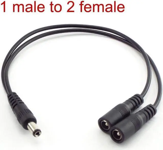 Main image of 5.5mm*2.1mm 1 Male to 2 Female Connector Male to Female Plug DC Power Splitter Cable CCTV LED Strip Light Power Supply Adapter L