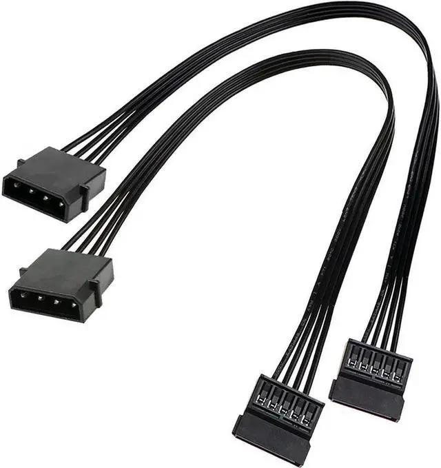 Main image of FOR Molex IDE 4 Pin Male to 15 Pin Female SATA Power Converter Adapter Cable Hard Drive HDD SSD Power Extension Cable,2 Pack